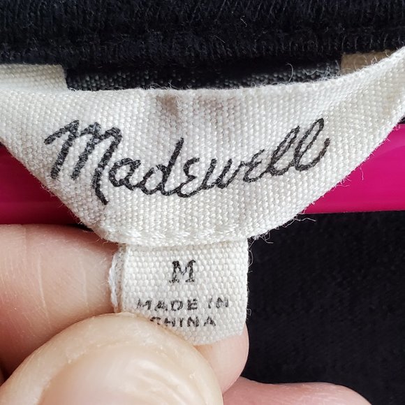 Madewell Tan & Black V-Neck Jersey Size Medium - Picture 6 of 10